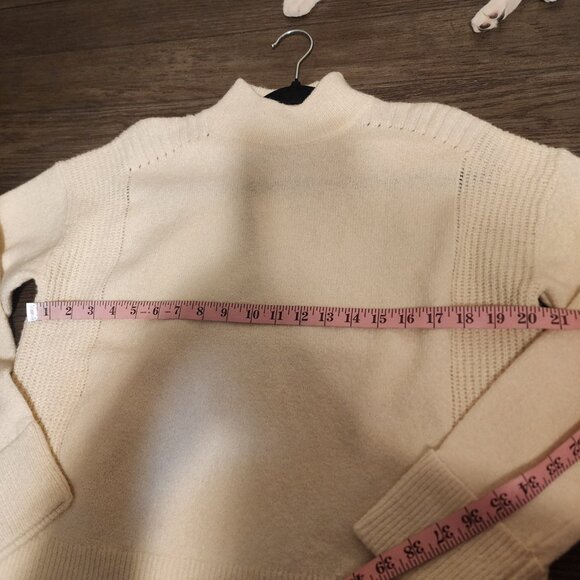 Treasure & Bond Rib Detail Mock Neck Sweater NWT Ivory XS - Picture 4 of 9